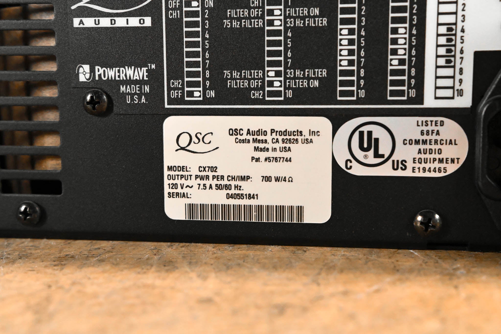 QSC CX702 2-Channel 700W Power Amplifier