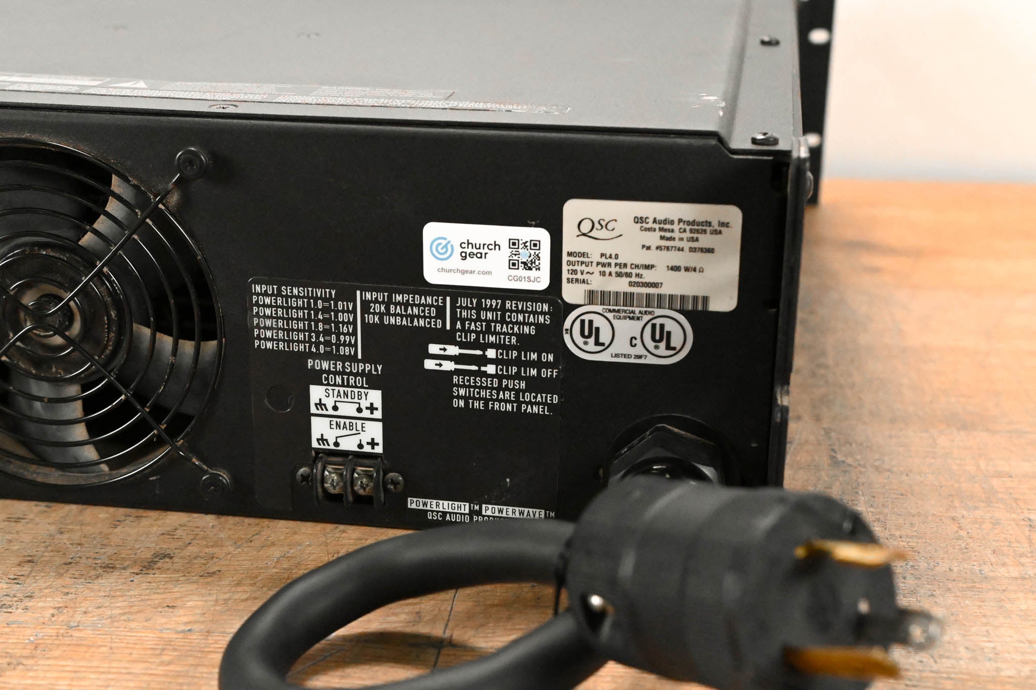 QSC PowerLight 4.0 2-Channel Power Amplifier CG01SJC