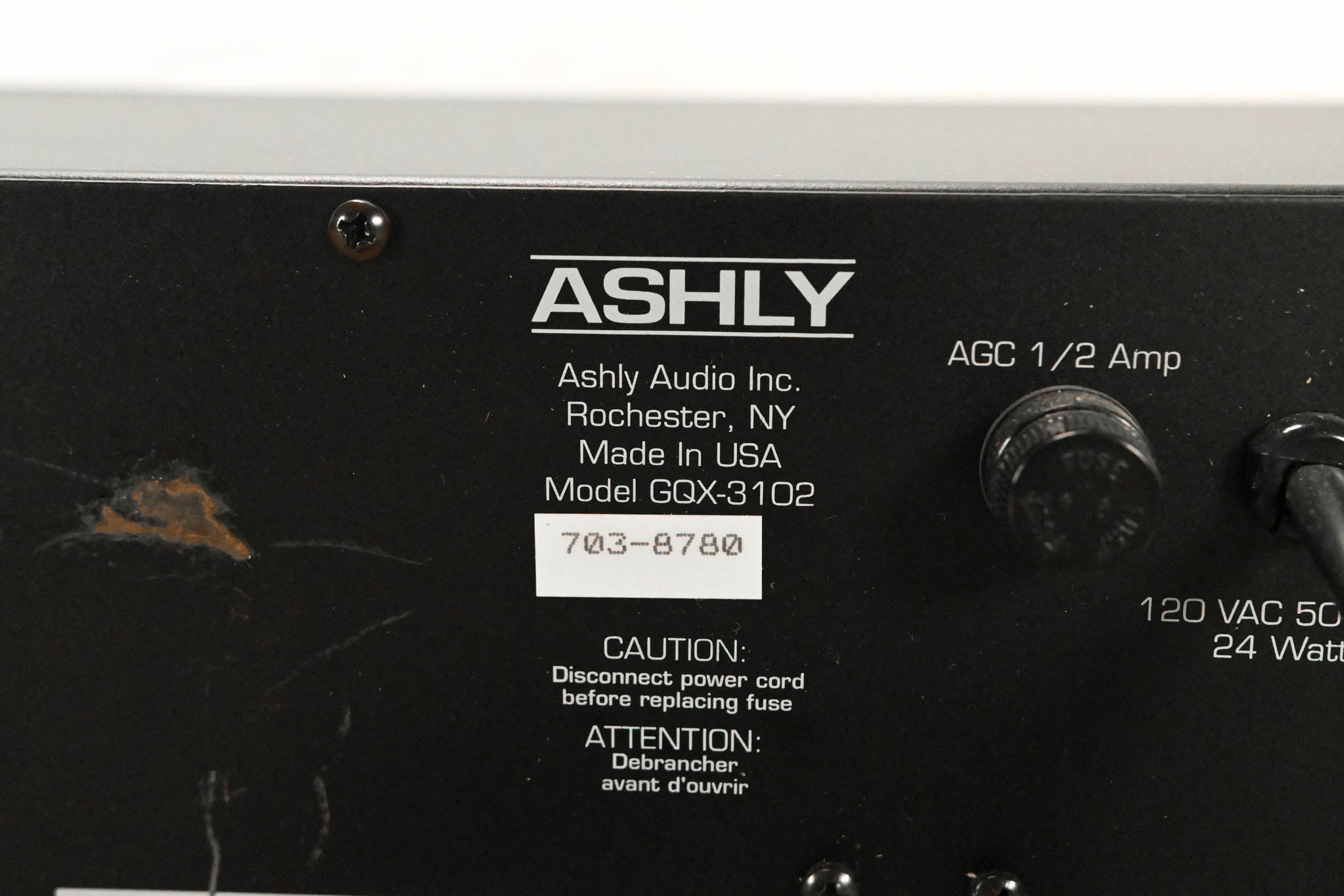 Ashly GQX-3102 2-Channel 31-Band Graphic Equalizer