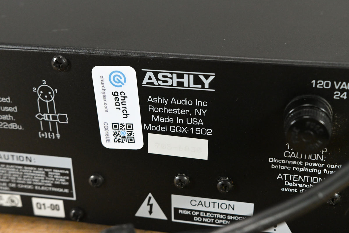 Ashly GQX-1502 Dual-Channel 15-Band Graphic Equalizer