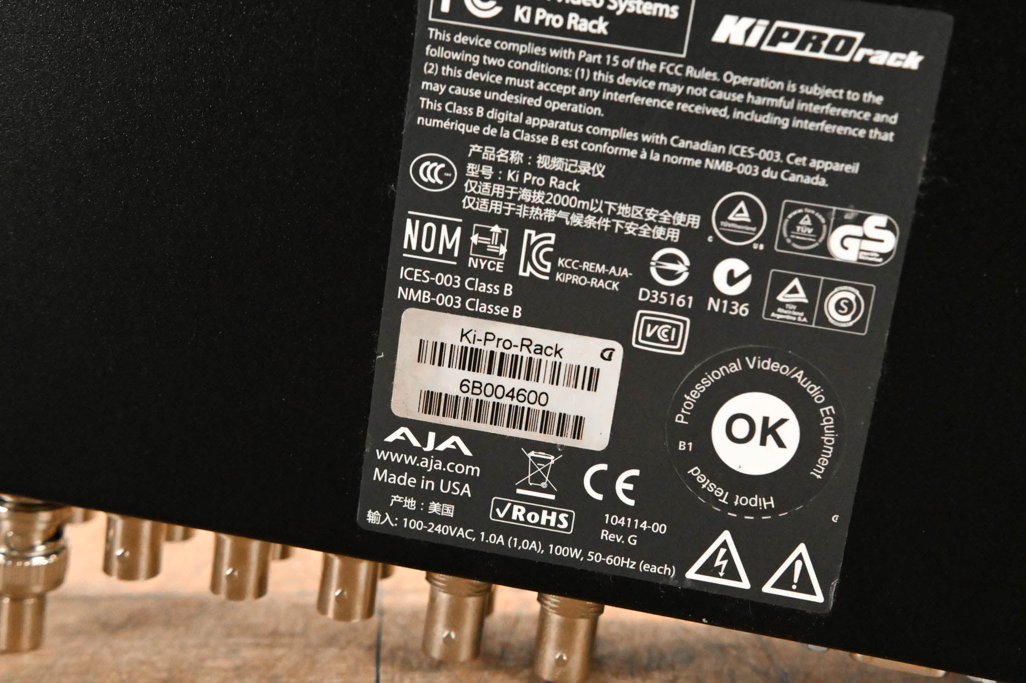 AJA Ki Pro Rack File-Based 1RU Video Recorder and Player