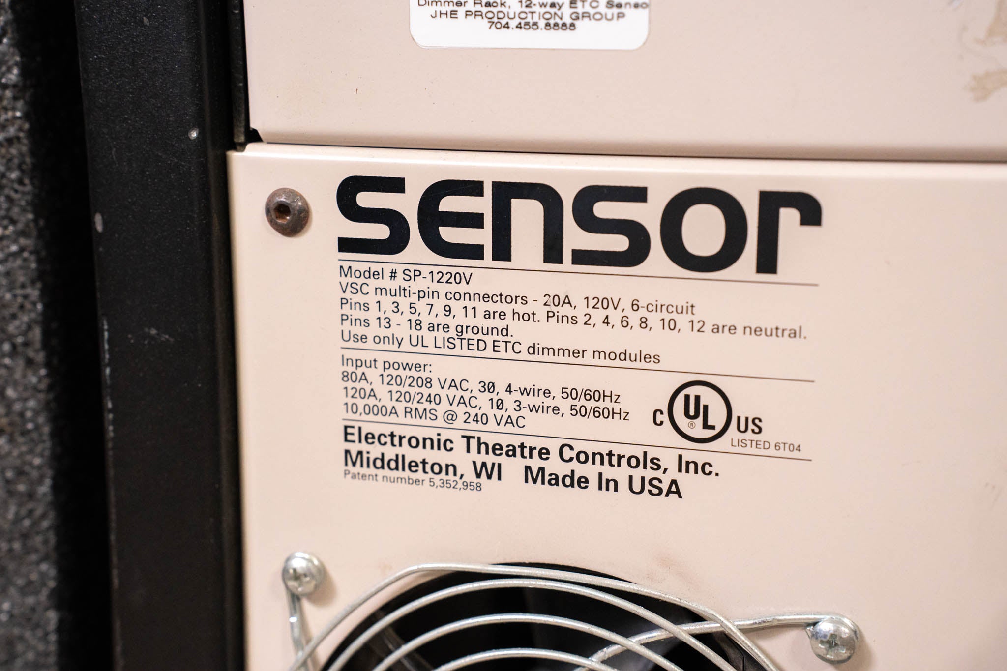 ETC SP-1220V Sensor+ Dimmer Rack with Stage Pin & Veam Out, in Road Case