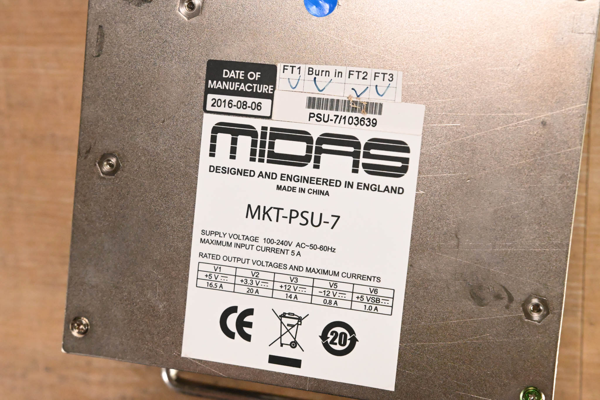 Midas MKT-PSU-7 Power Supply PSU for Midas PRO Series Consoles