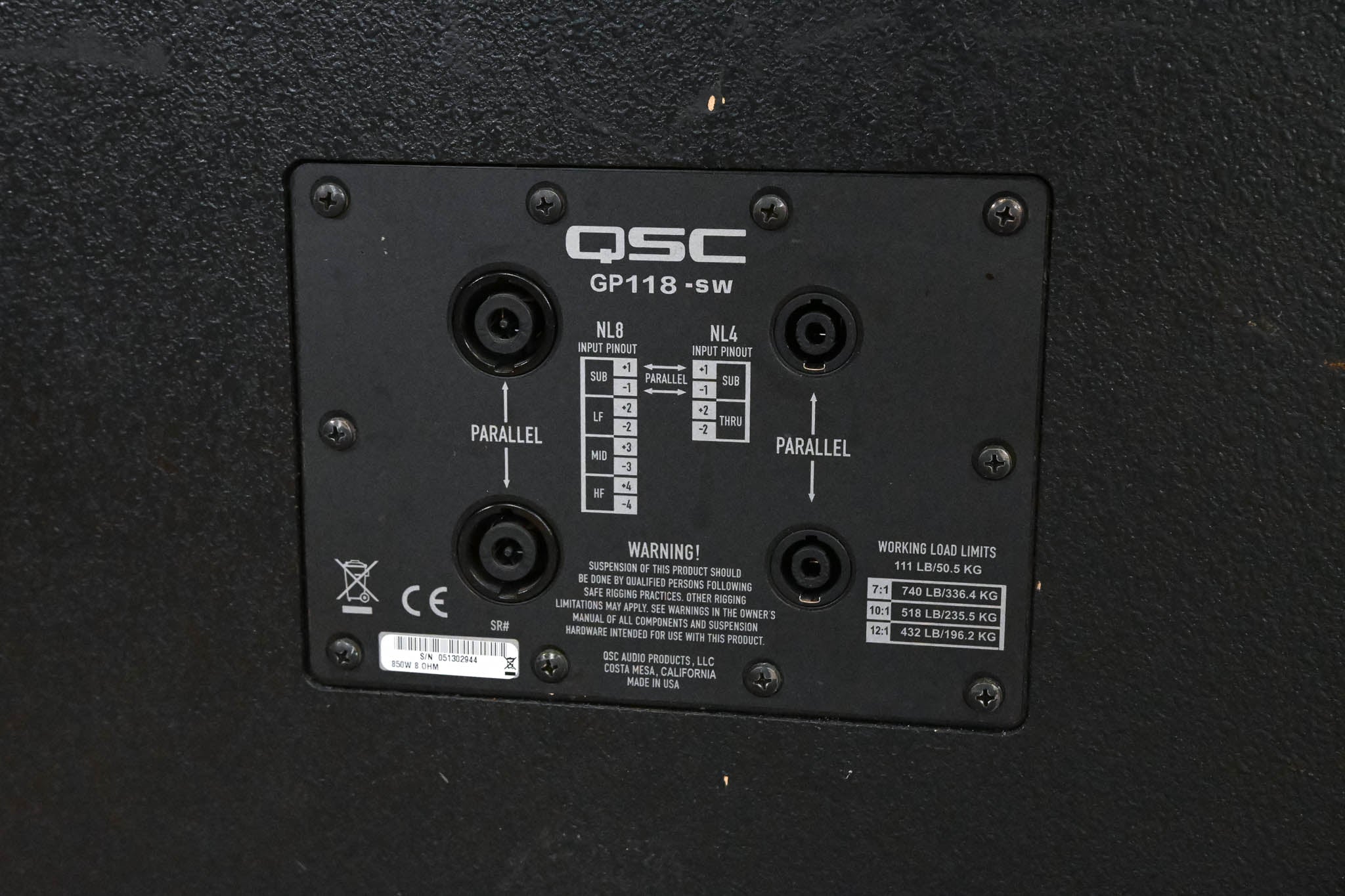 QSC GP118-SW 18" 850W Passive Subwoofer