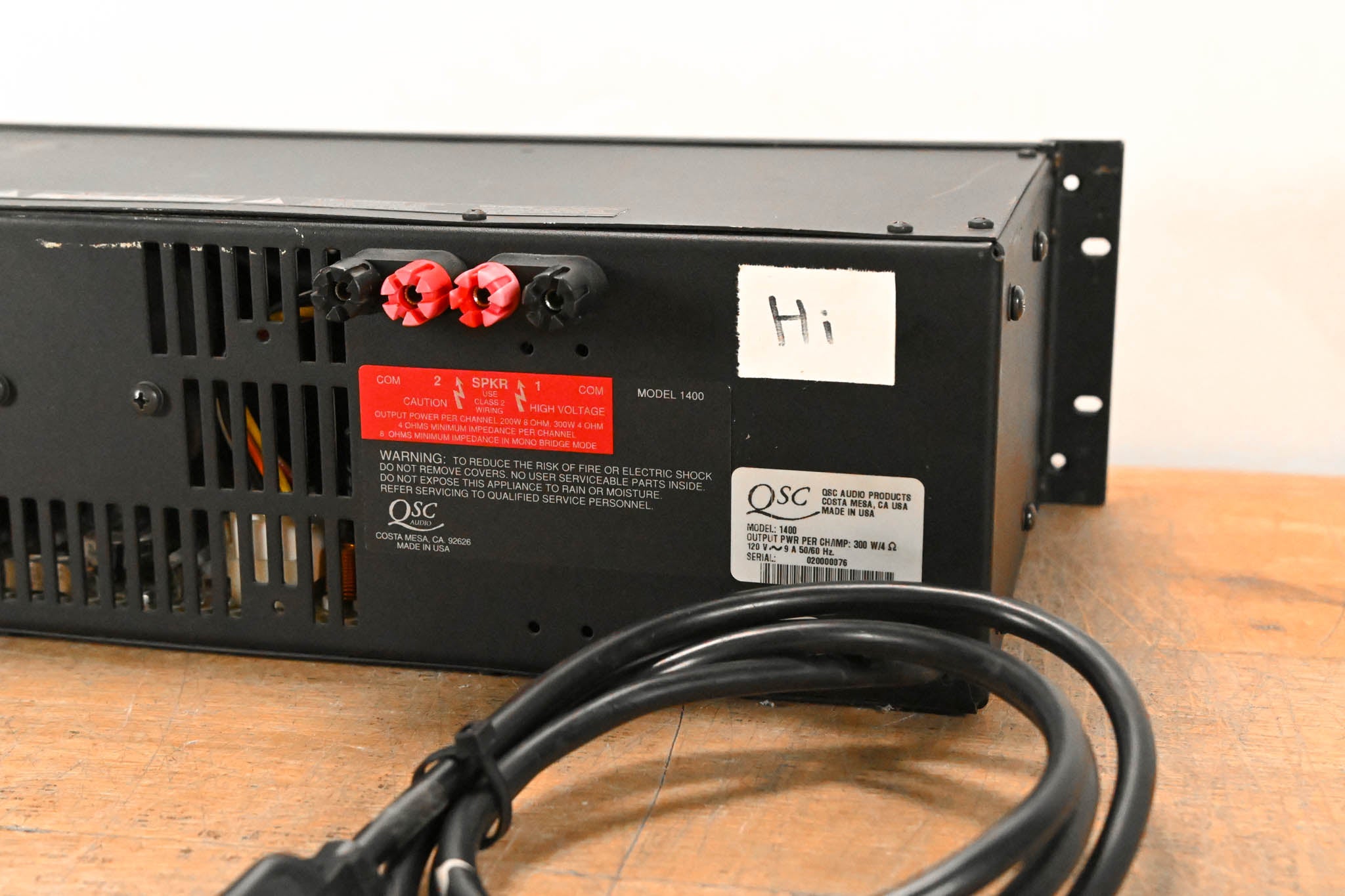 QSC Model 1400 2-Channel Power Amplifier