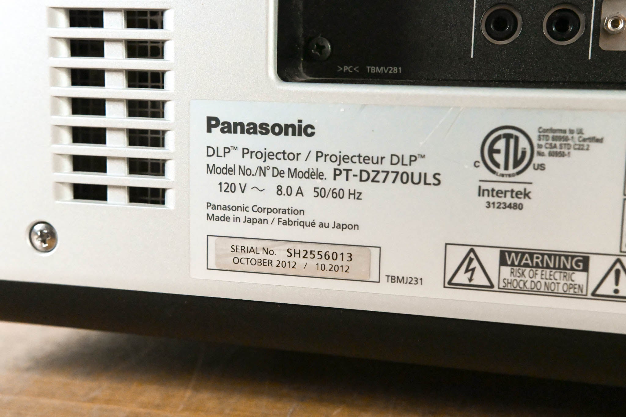 Panasonic PT-DZ770ULS Professional WUXGA DLP Projector w/ Lens