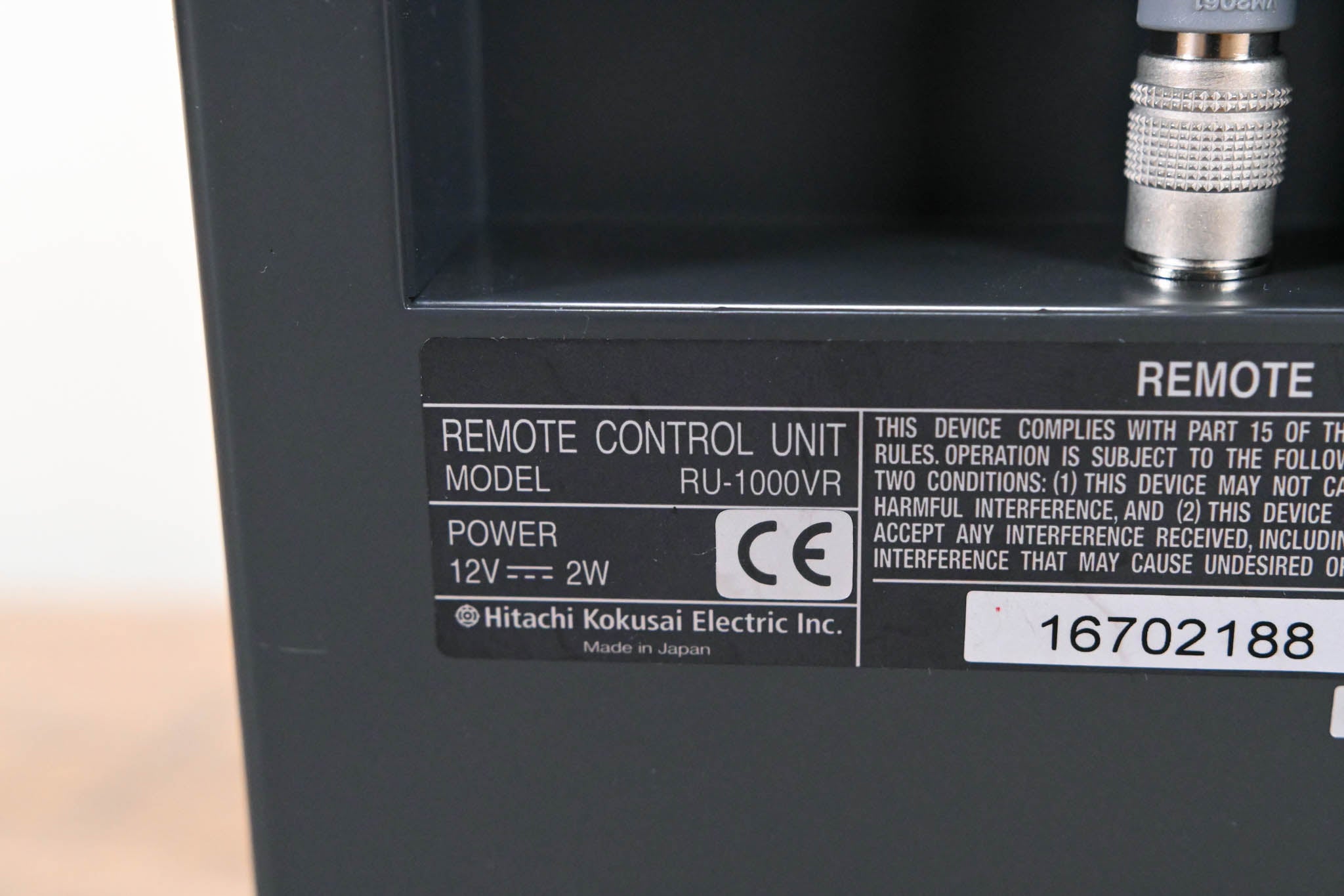 Hitachi RU-1000VR Remote Control Panel