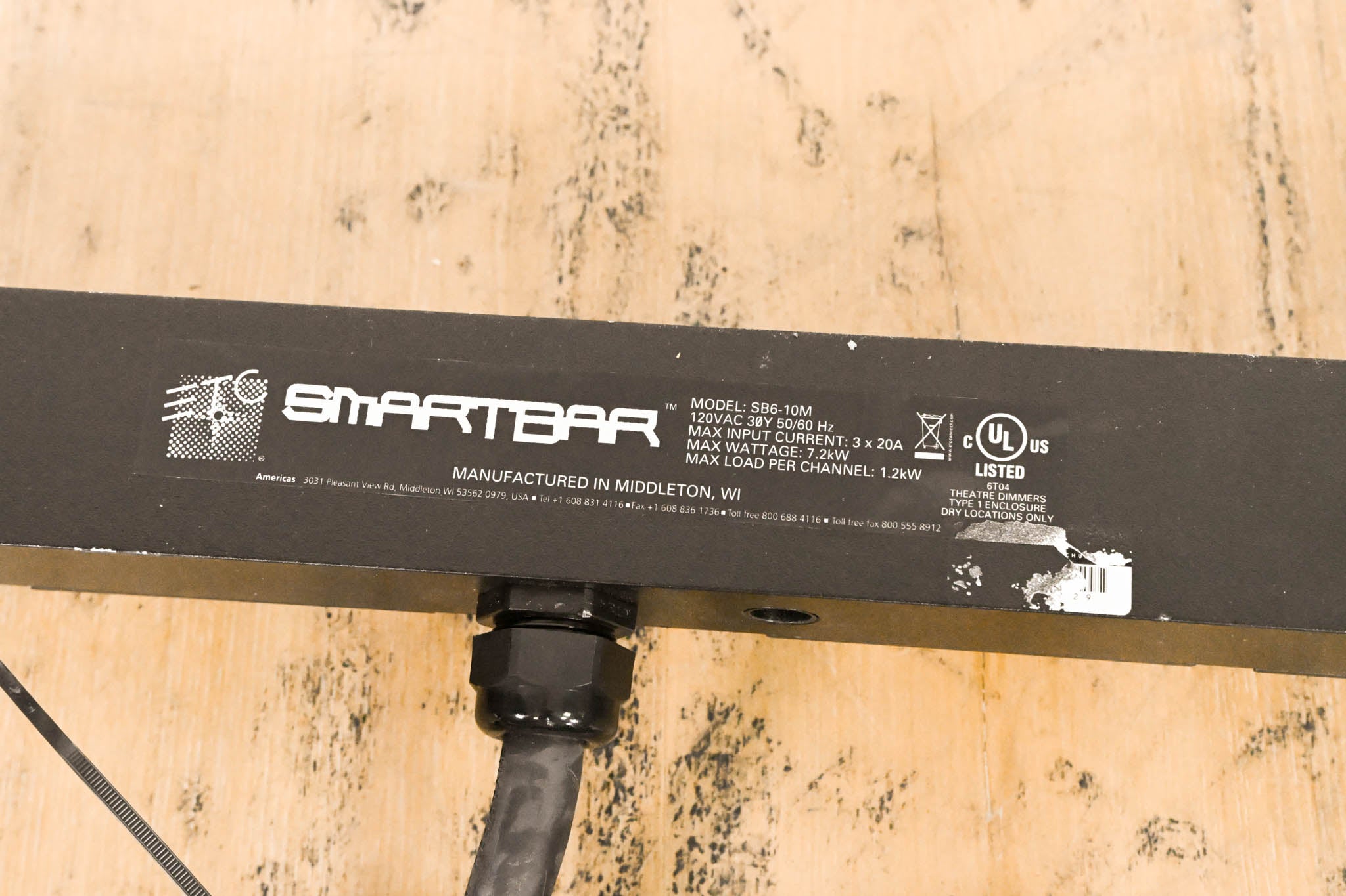 ETC SB6-10M 6 x 10A (1200W) SmartBar with Stage Pin Connectors