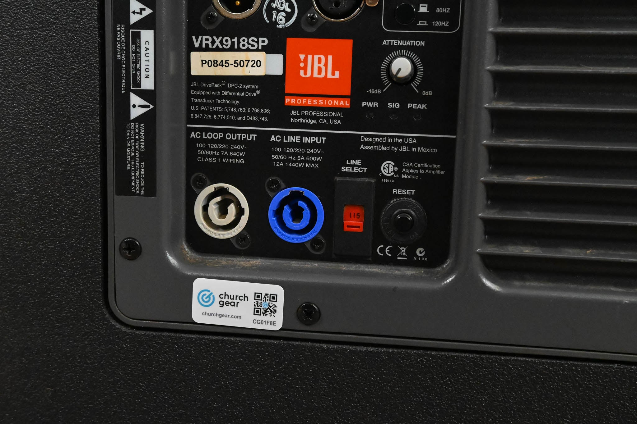 JBL VRX918SP 18-inch Powered Flyable Subwoofer