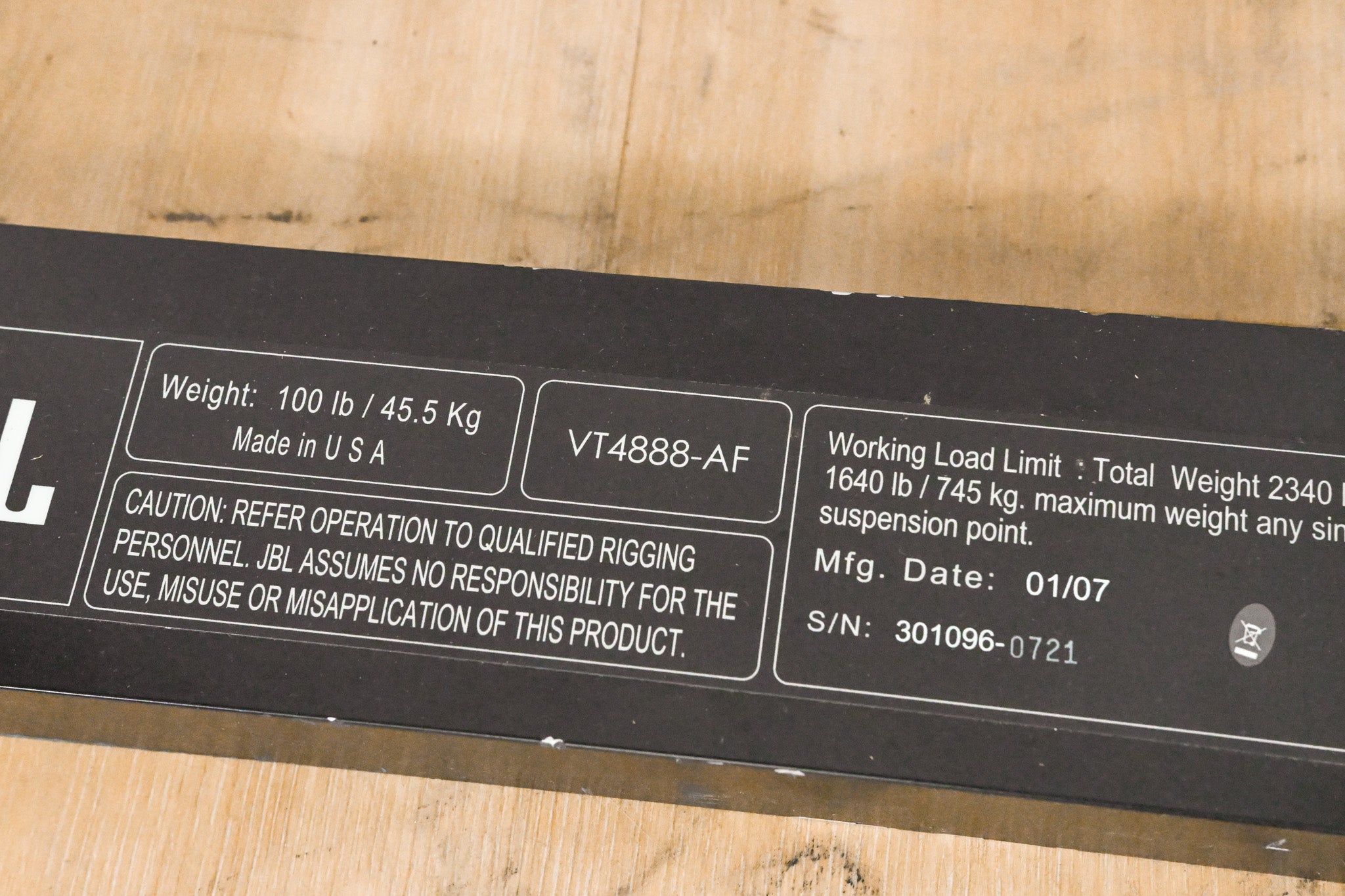 JBL VT4888-AF Array Frame for VT Systems