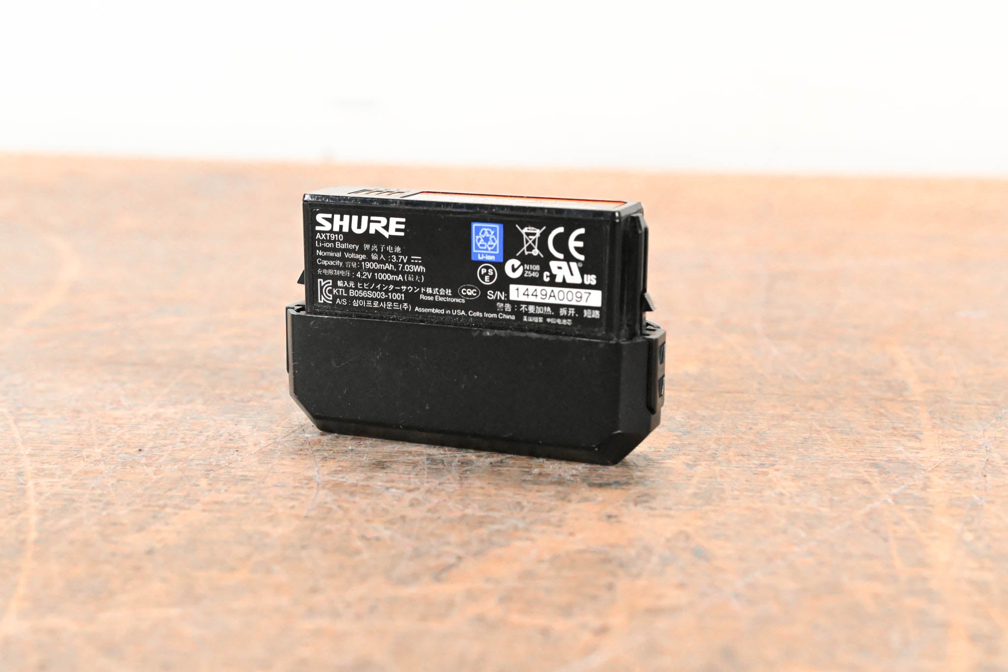 Shure AXT910 Axient Bodypack Rechargeable Battery