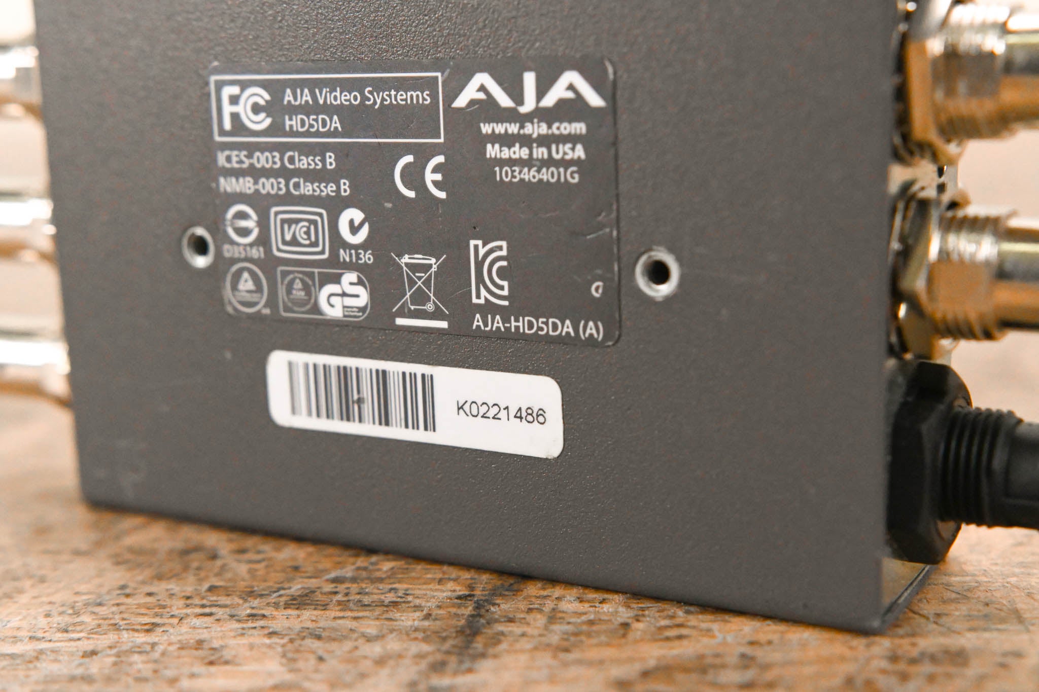 AJA HD5DA 1x4 HD/SD-SDI Distribution Amplifier/Repeater NO POWER SUPPLY