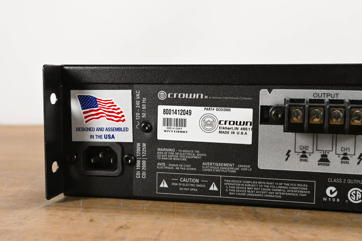 Crown CDi 2000 2-Channel 800W 70V Power Amplifier