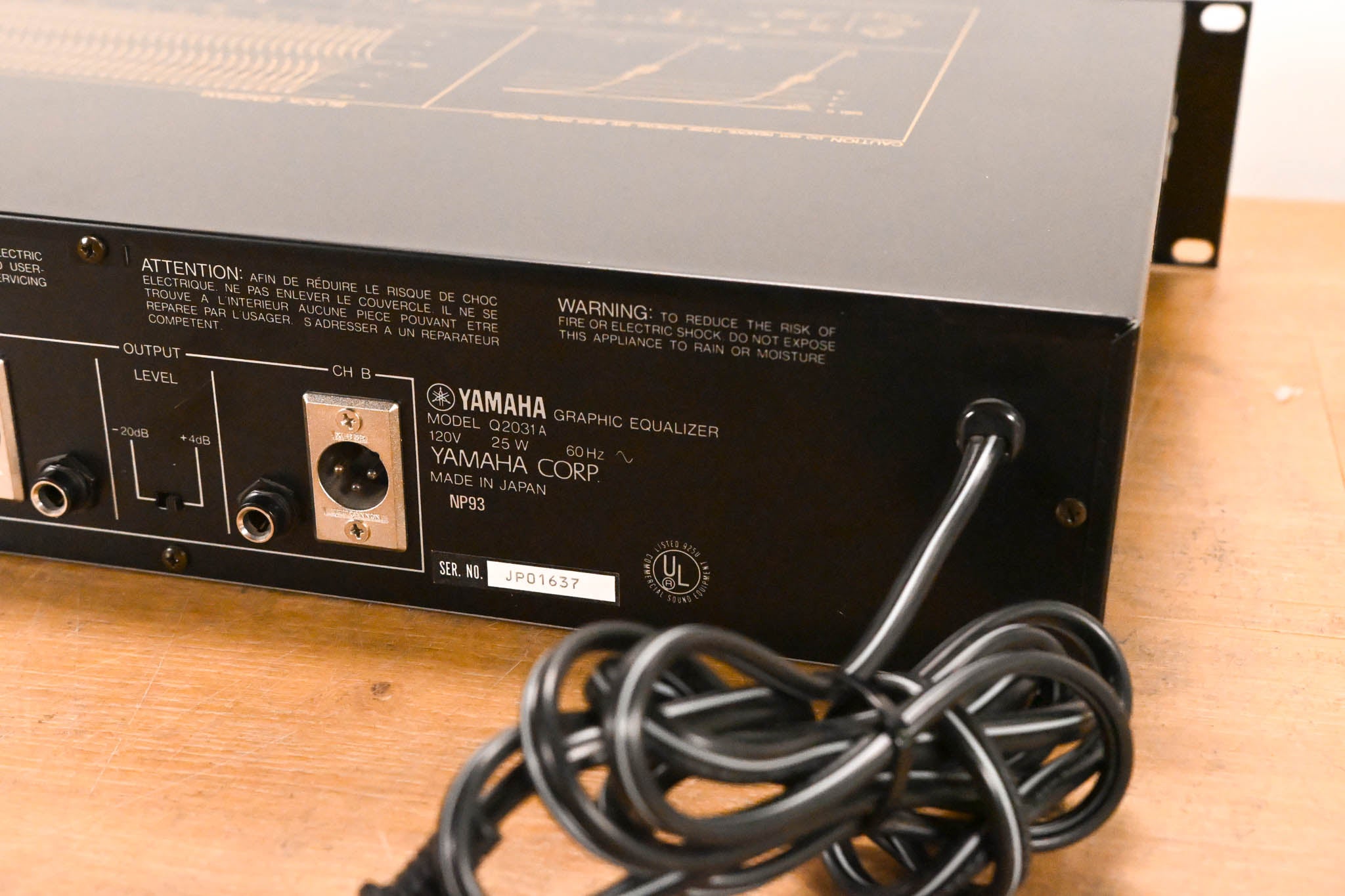 Yamaha Q2031A 2-Channel 31-Band Graphic Equalizer