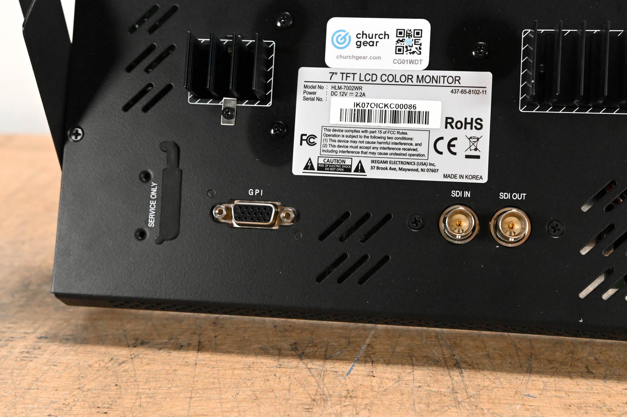 Ikegami HLM-7002WR 7" Dual HDTV/SDTV Multi-Format LCD Monitor (NO PSU)