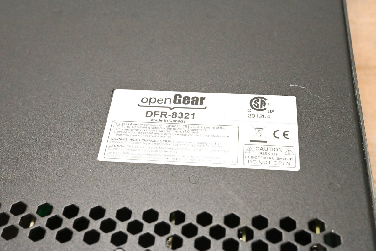 Ross DFR-8321 OpenGear 2RU Module Frame with Cards