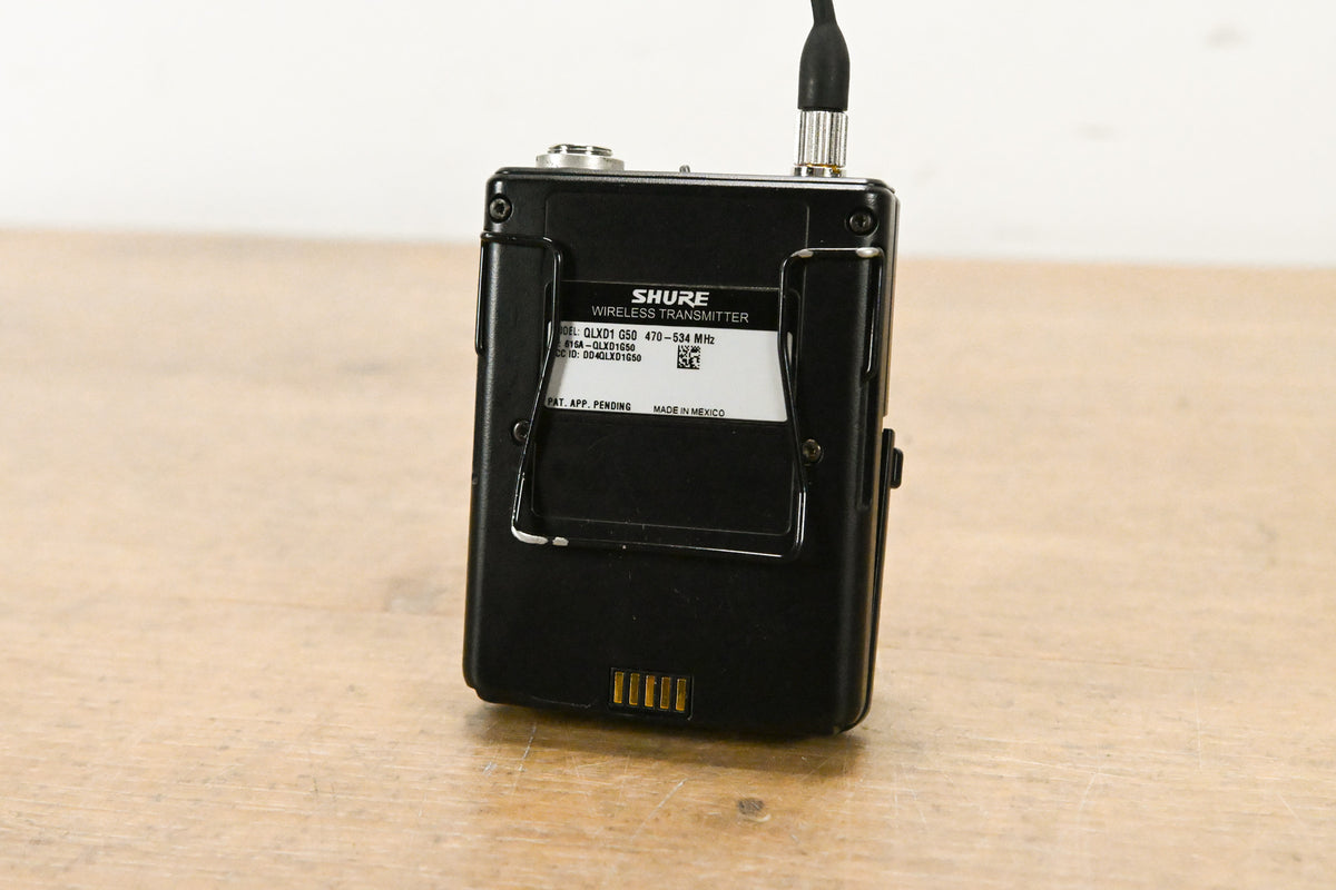 Shure QLXD1 Digital Wireless Bodypack Transmitter G50 Band: 470-534 MHz