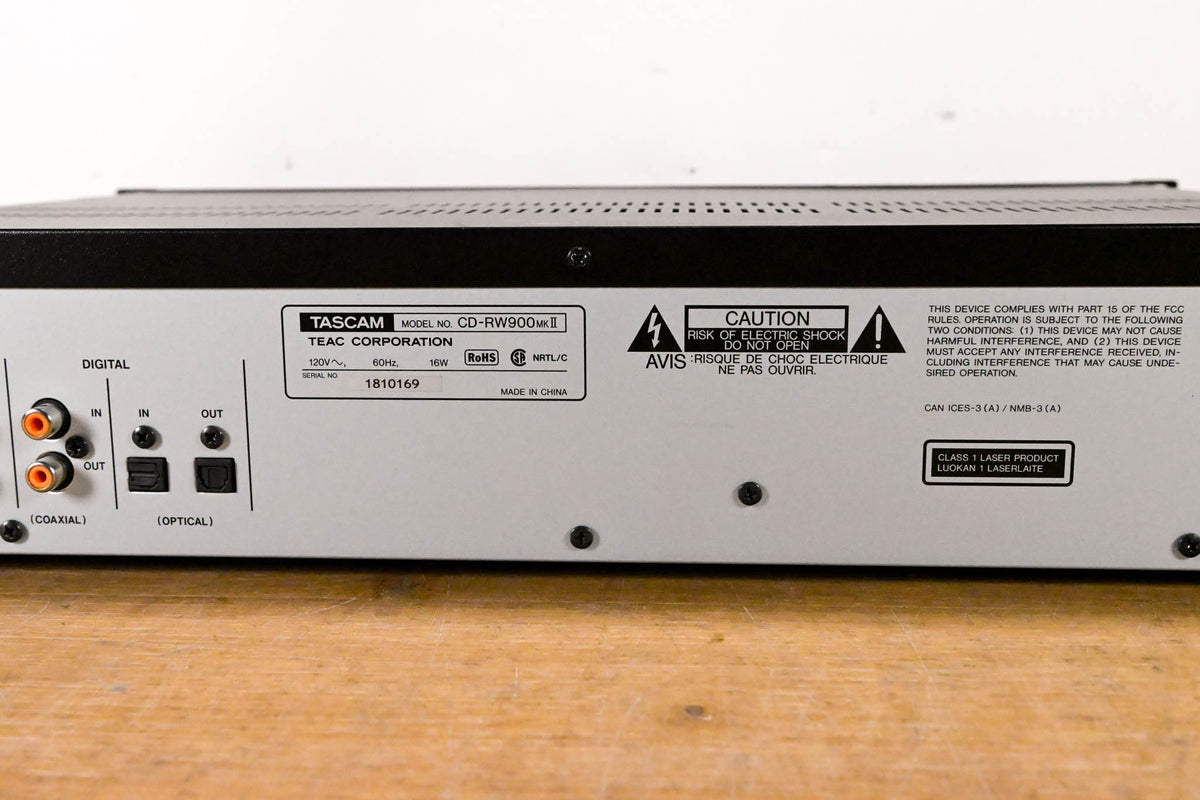 TASCAM CD-RW900 MKII Professional Rack-Mountable CD Recorder/Player