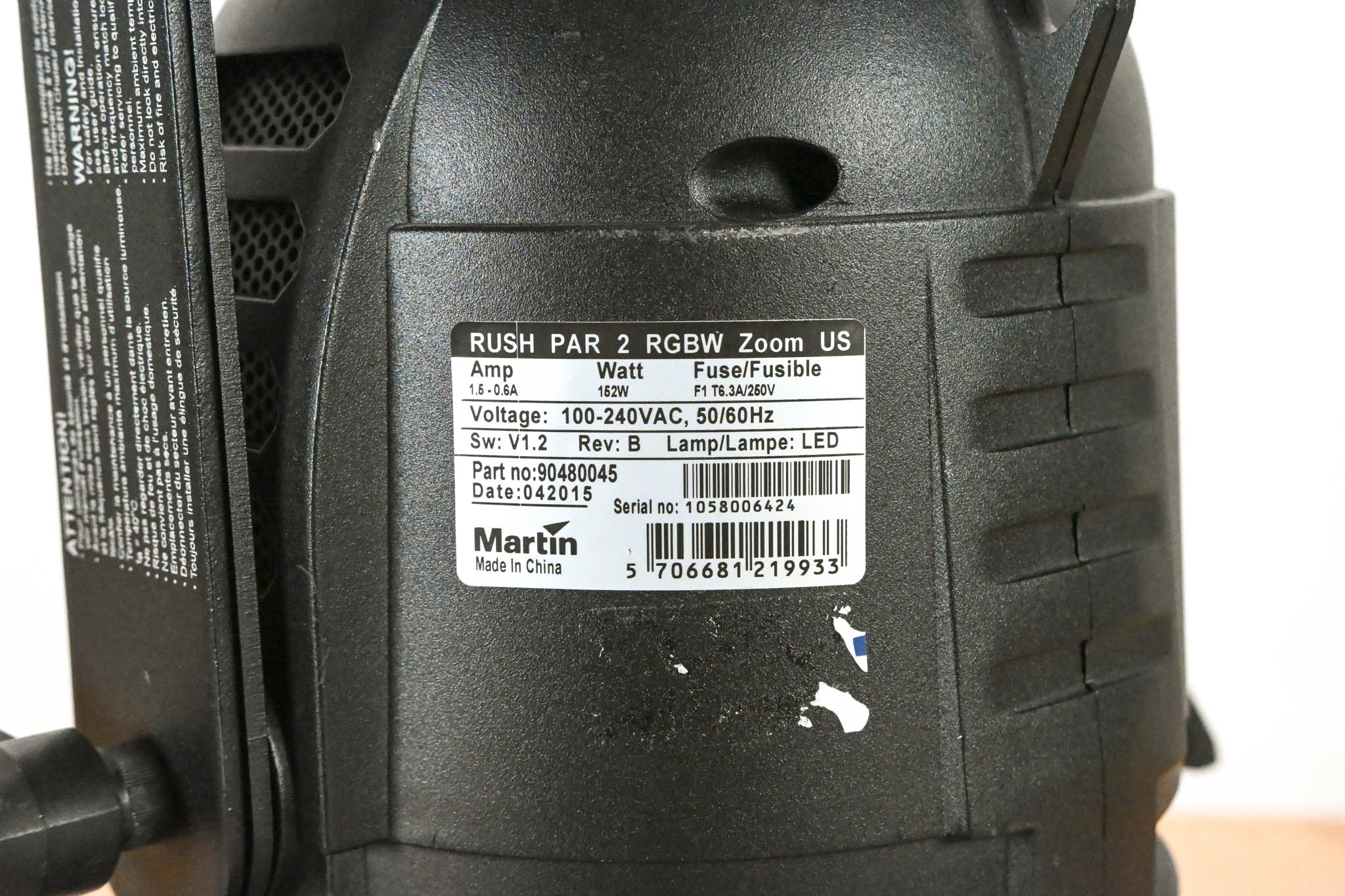 Martin Lighting RUSH PAR 2 RGBW Zoom US LED Par Can