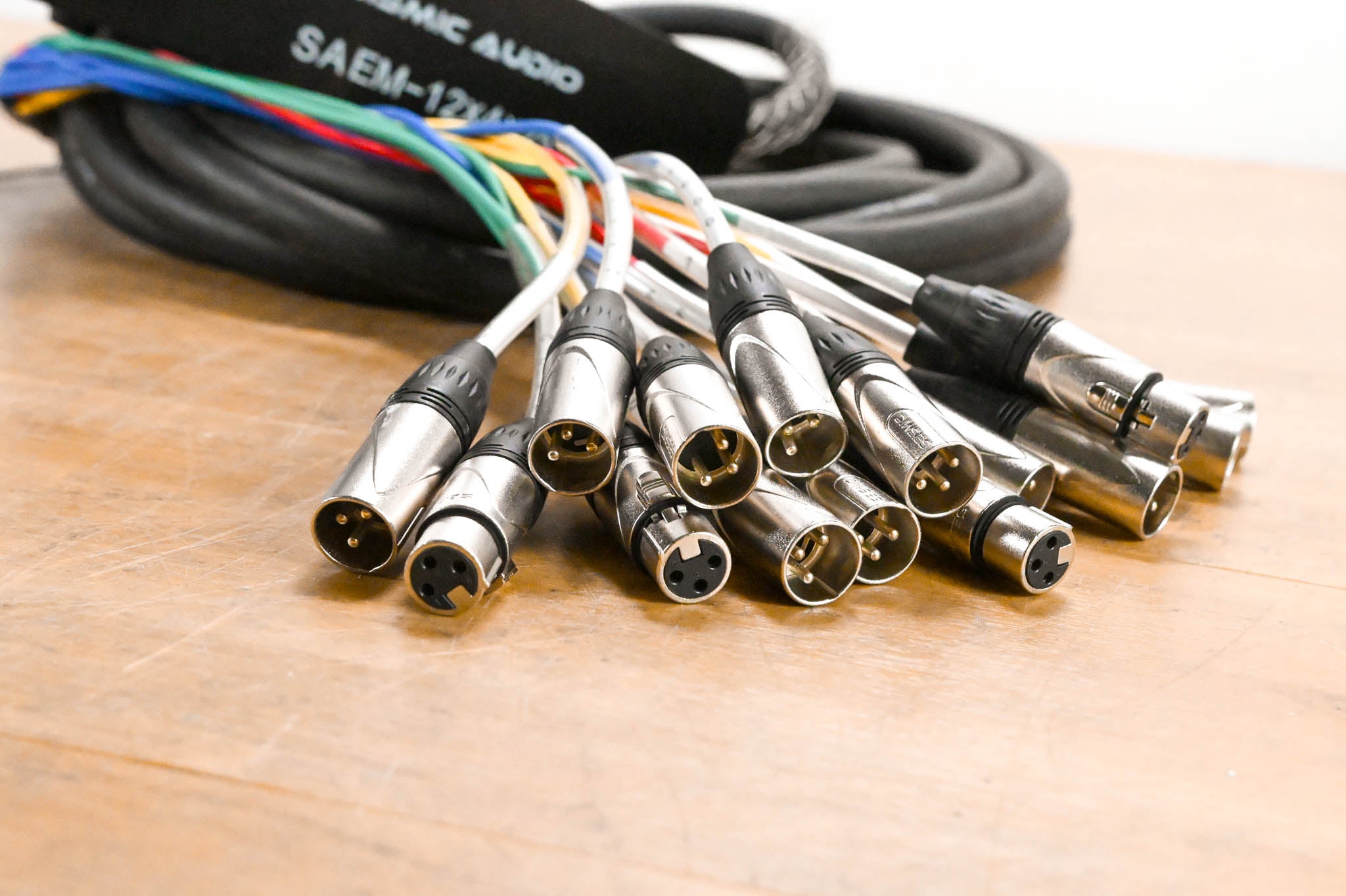 Seismic Audio SAEM-12x4x25 12-Channel XLR Color Coded Snake Cable - 25'