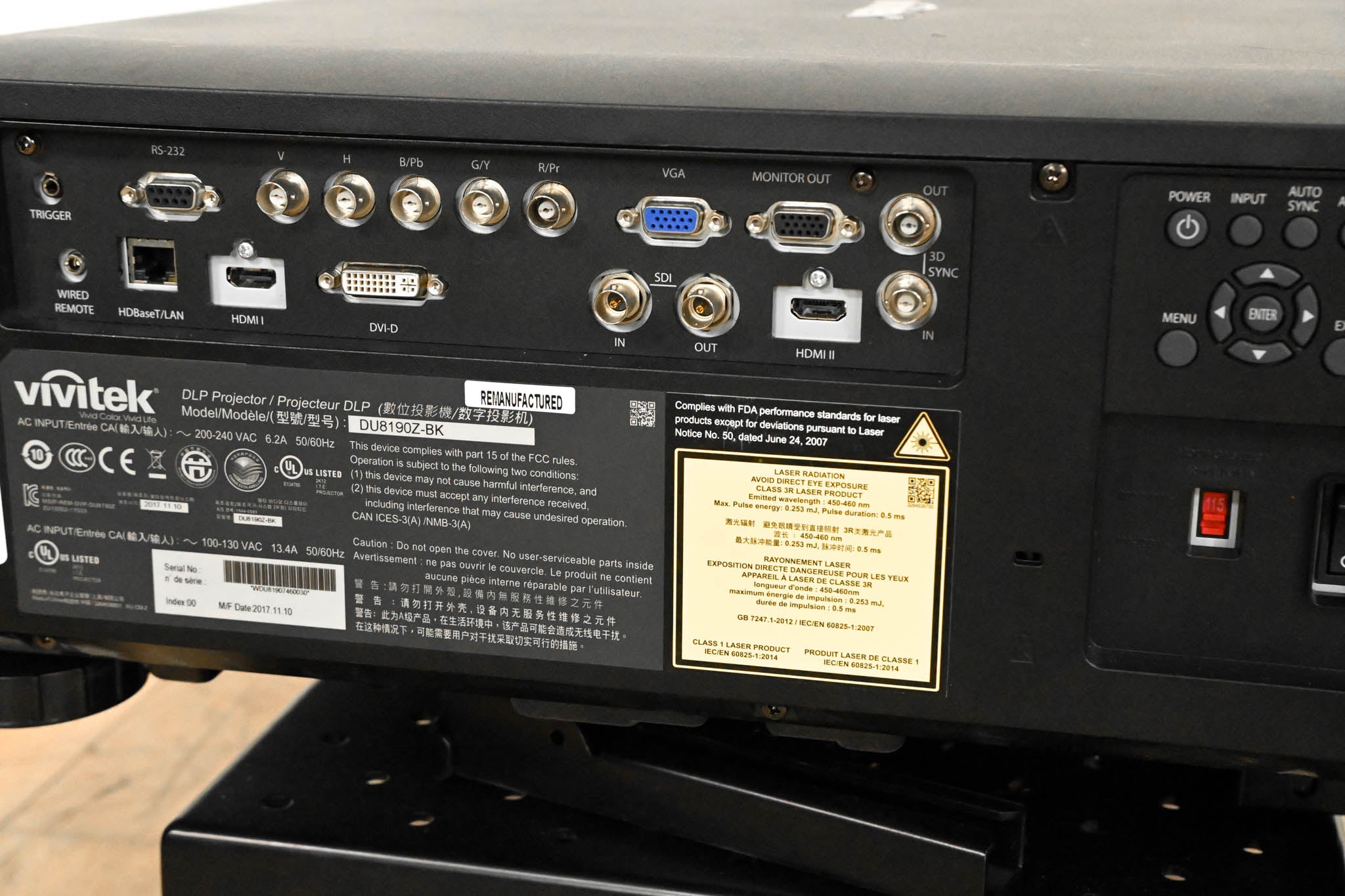 Vivitek DU8190Z-BK 10,000-Lumen WUXGA Large Venue DLP Projector