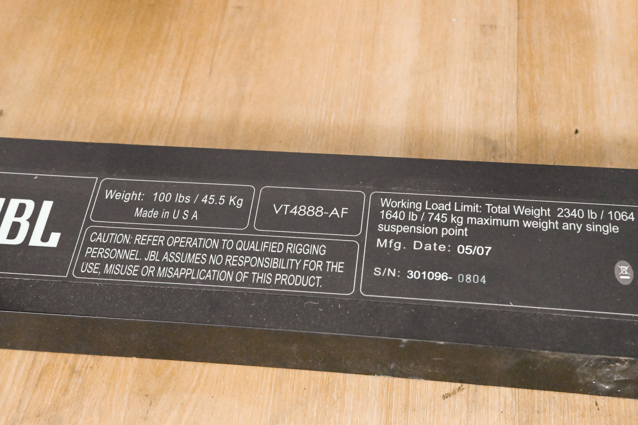 JBL VT4888-AF Array Frame for VT Systems