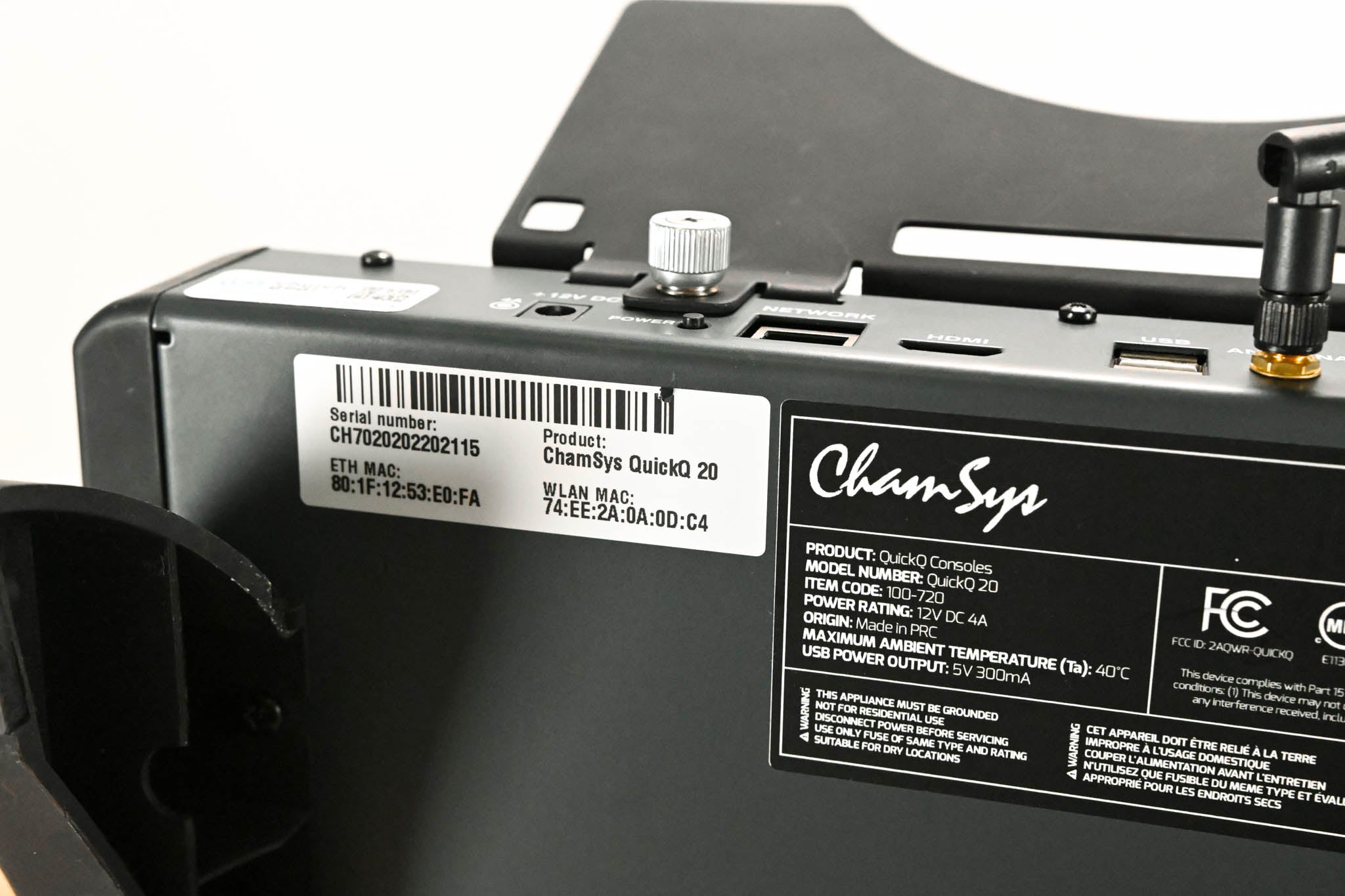 ChamSys QuickQ 20 Compact 2-Universe Lighting Control Console (NO PSU)