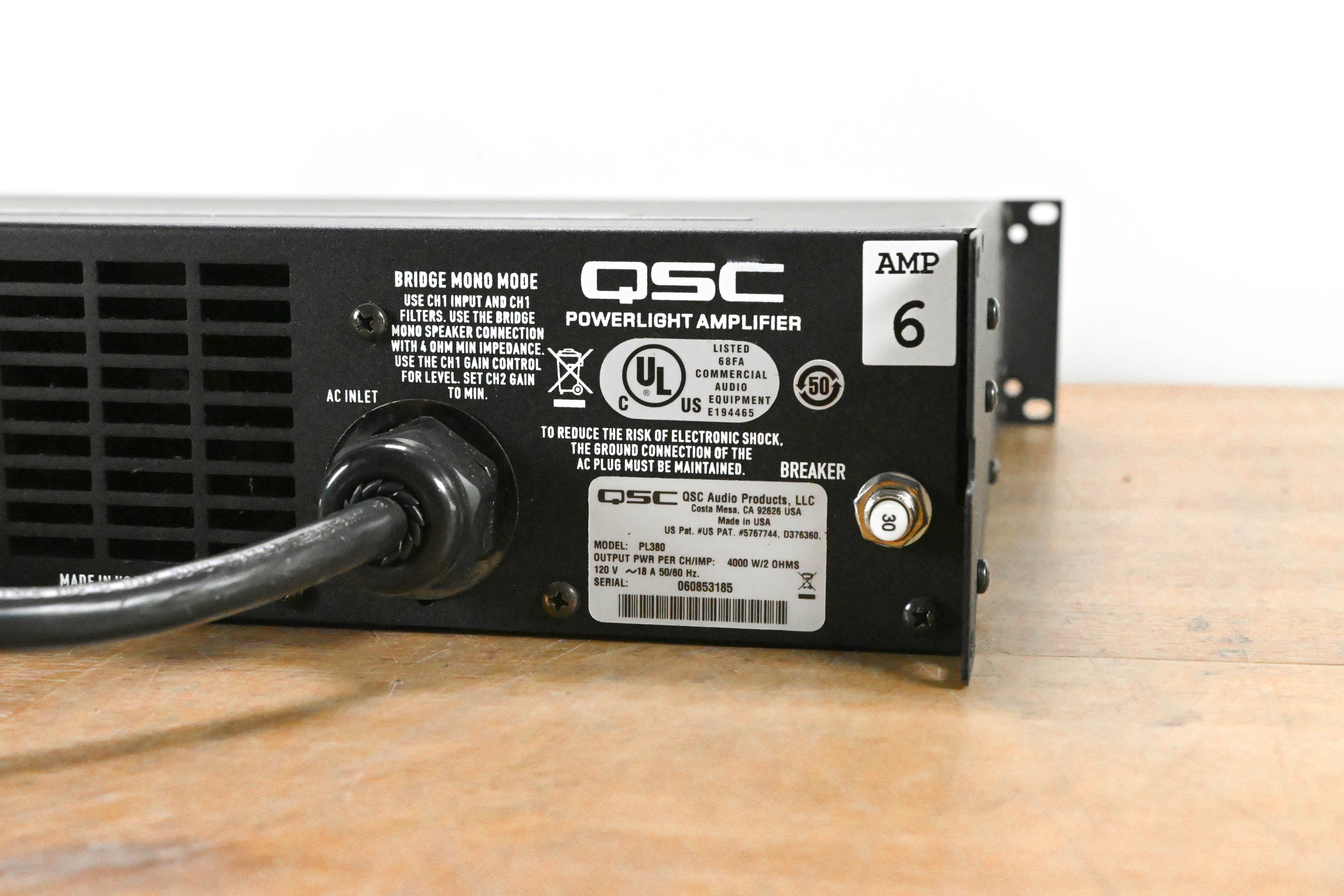 QSC PL380 Powerlight 3 Series 2-Channel Power Amplifier