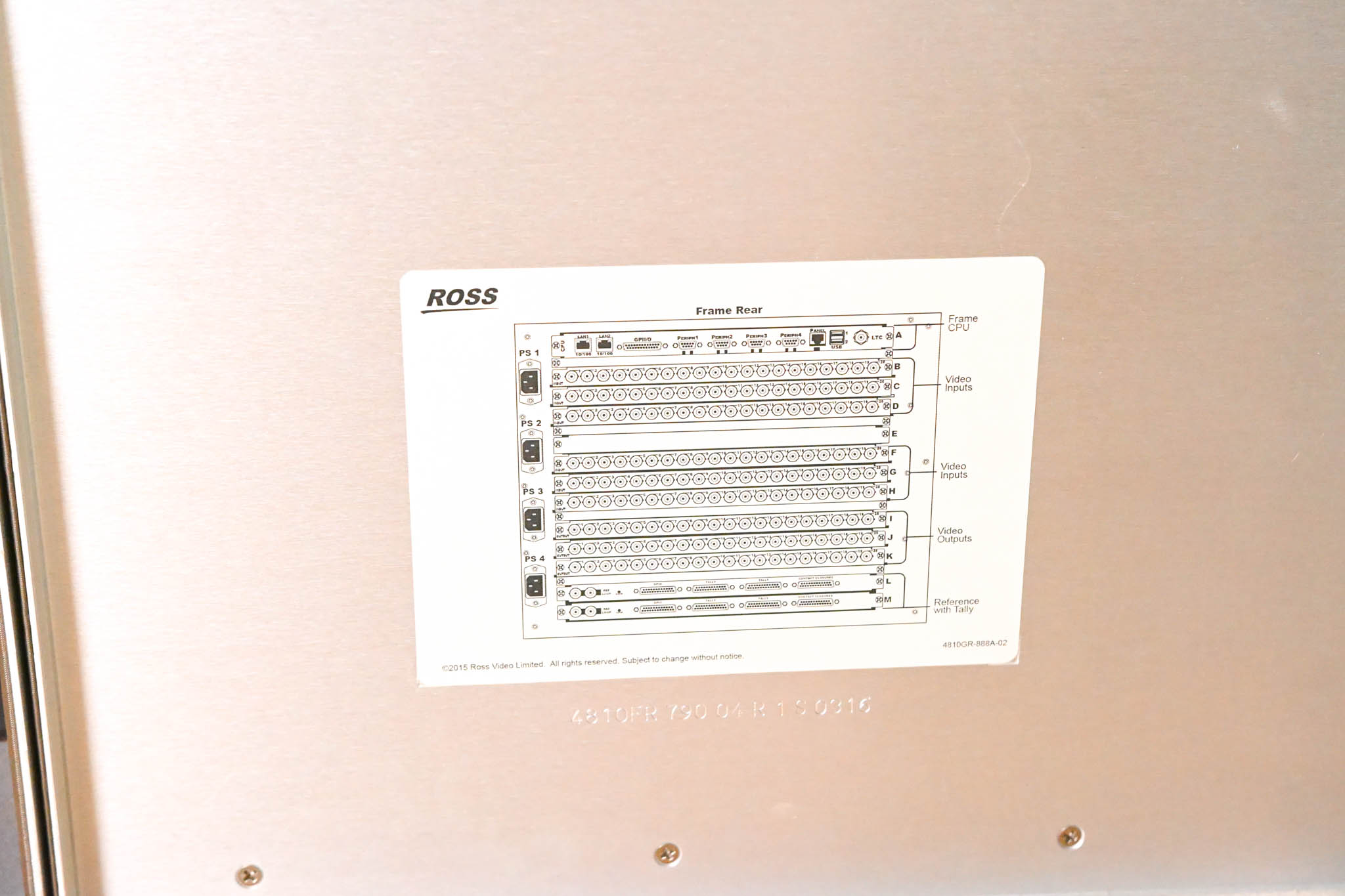 Ross Acuity 8RU Live Production Engine Frame 4 M/E 40x20 I/O