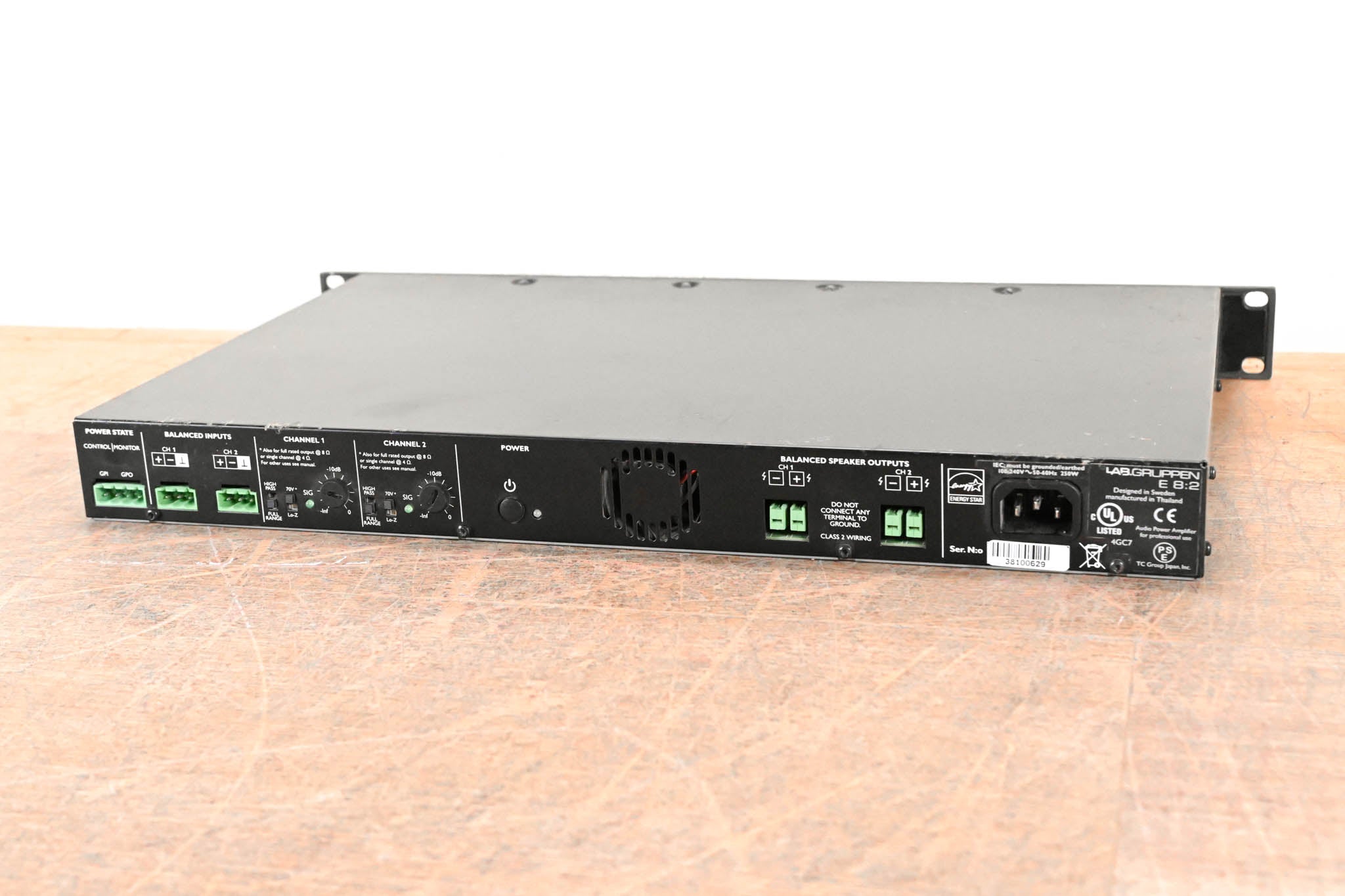 Lab Gruppen E8:2 800W E-Series 2-Channel Installation Power Amplifier