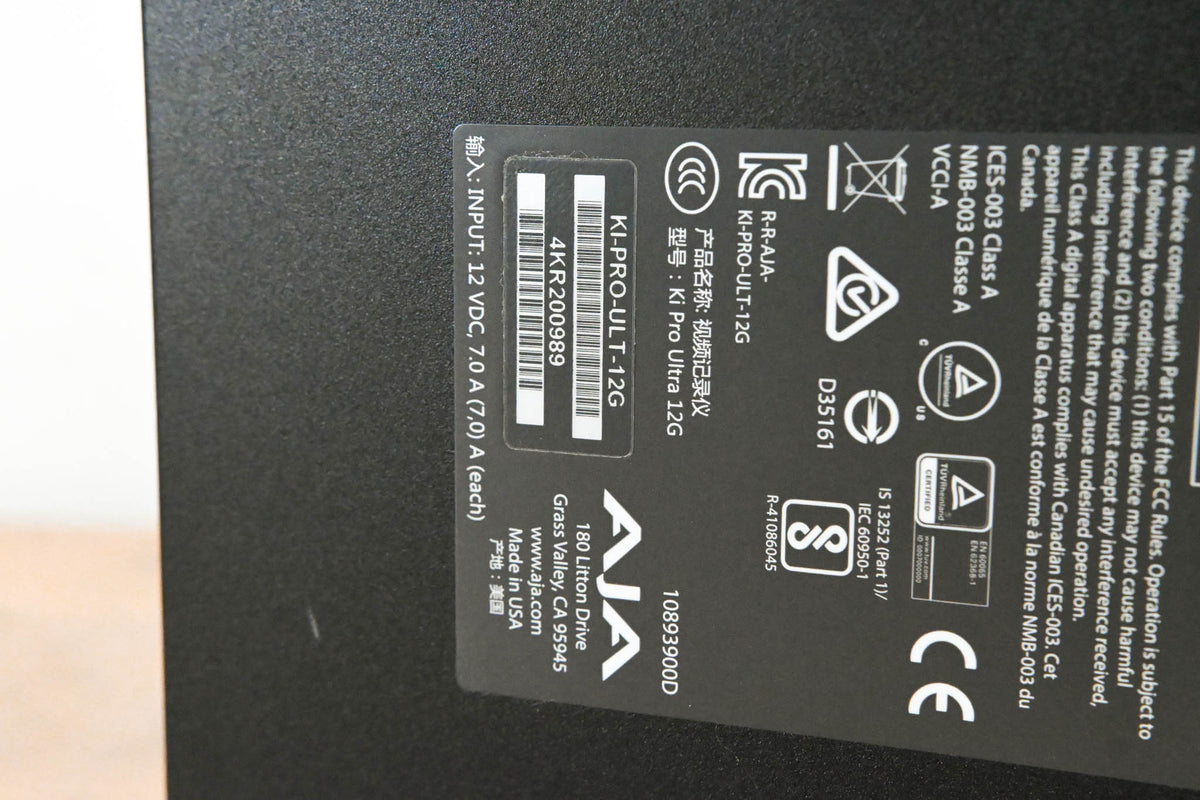 AJA Ki Pro Ultra 12G DCI/UHD/HD Recorder/Player (NO POWER SUPPLY)